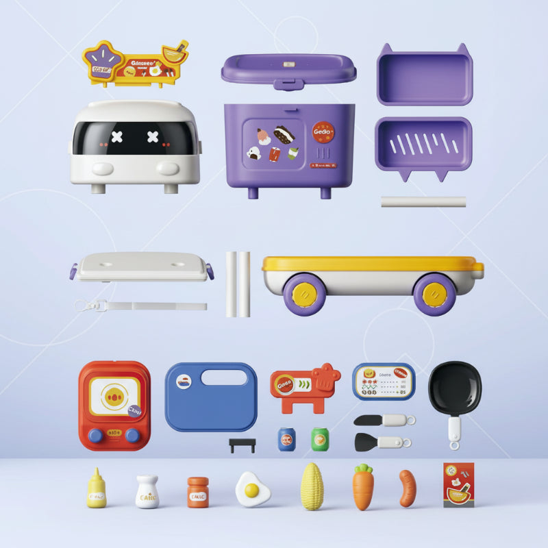 Pure Joy FoodDrive™ – 2-in-1 Play Car & Kitchen Set