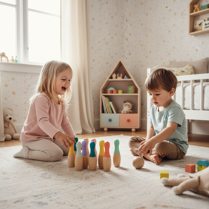 Pure Joy Wooden Bowling Set