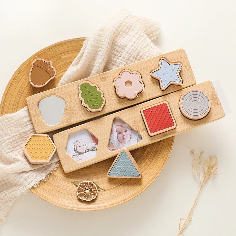 Montessori Wooden Shape & Photo Matching Board