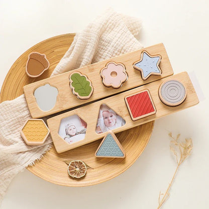 Montessori Wooden Shape & Photo Matching Board