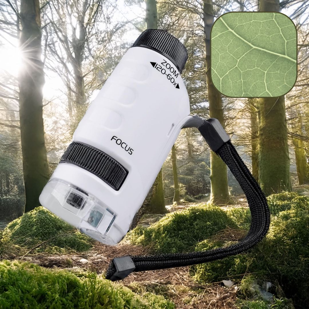Kids Pocket Microscope | 60–120× Portable Explorer Tool with LED Light