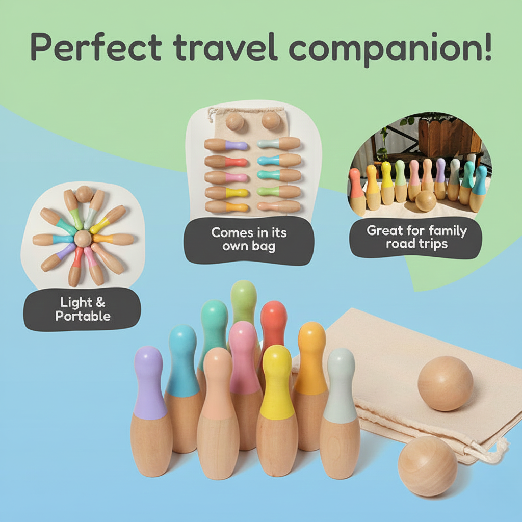 Pure Joy Wooden Bowling Set