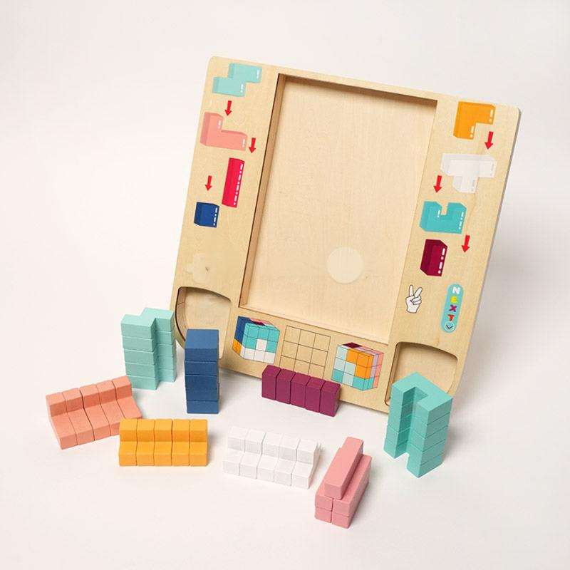 Montessori Wooden Brain Blocks Puzzle