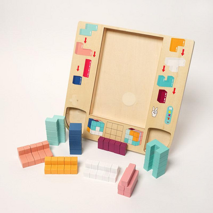 Montessori Wooden Brain Blocks Puzzle