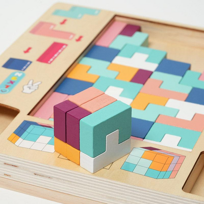 Montessori Wooden Brain Blocks Puzzle