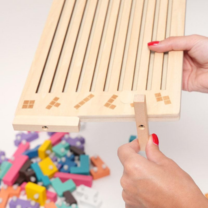 Montessori Brain Blocks – Wooden Tetris Puzzle Set