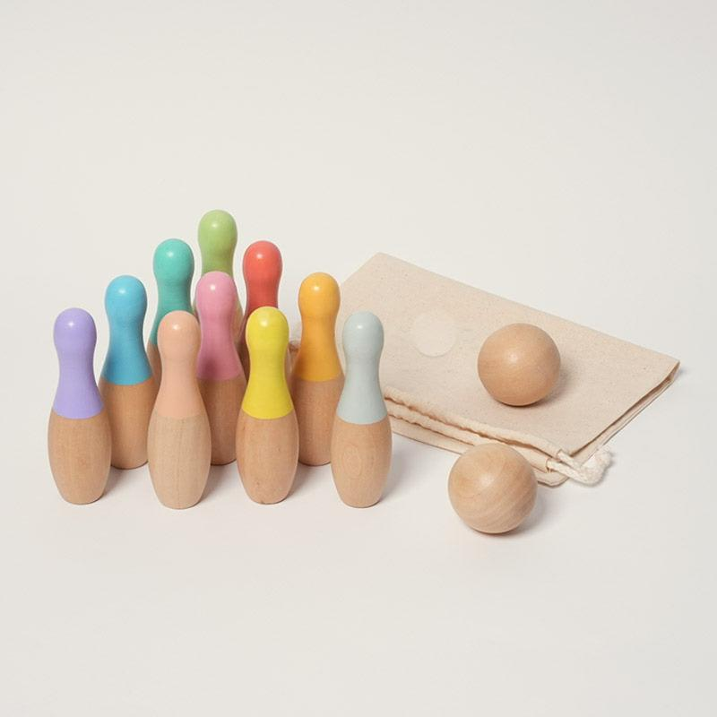 Pure Joy Wooden Bowling Set