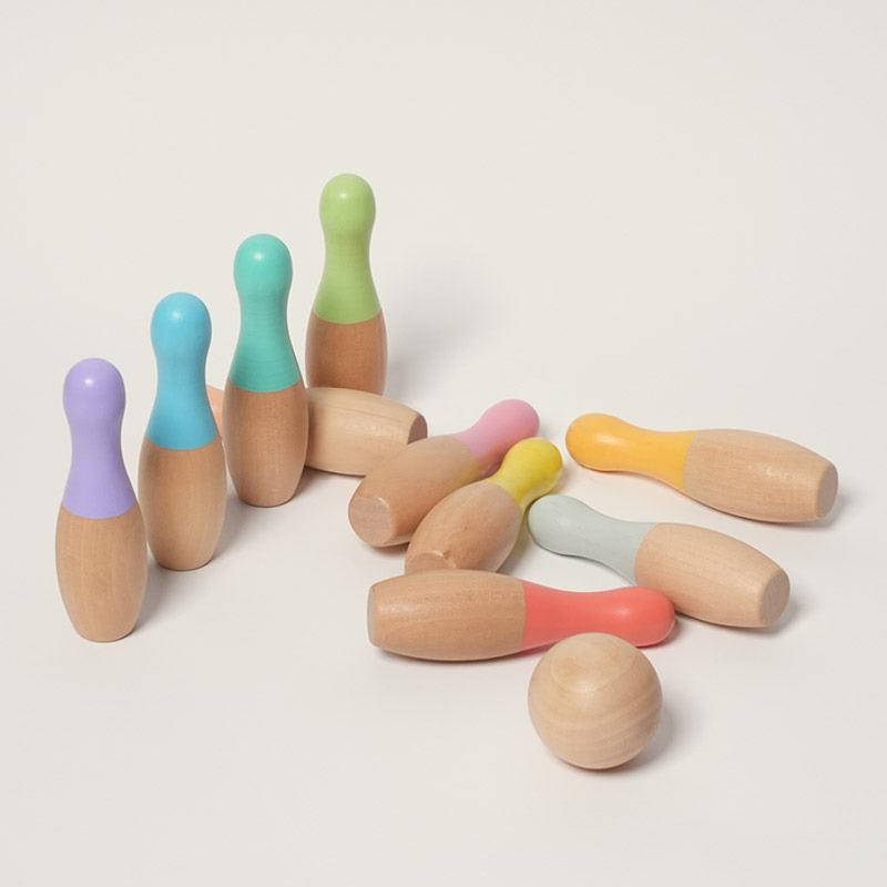 Pure Joy Wooden Bowling Set
