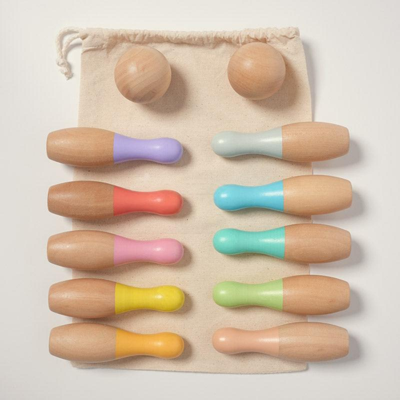 Pure Joy Wooden Bowling Set