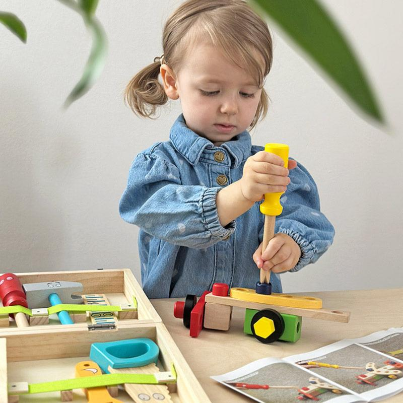 Pure Joy Wooden Tool Box – Little Builder Set