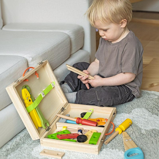 Pure Joy Wooden Tool Box – Little Builder Set