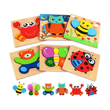 Wooden Animal Puzzle Set | Cognitive Play for Toddlers