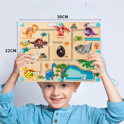 Magnetic Dinosaur Maze | Color & Counting Play Board