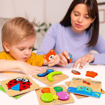 Wooden Animal Puzzle Set | Cognitive Play for Toddlers