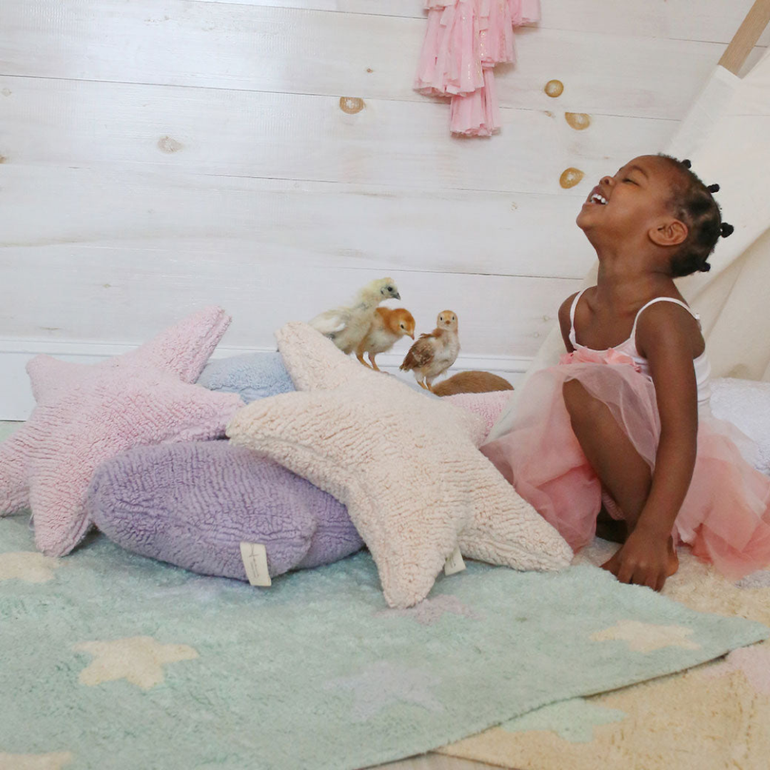 Soft Star Washable Cushion – Cozy Cotton Decorative Pillow for Kids