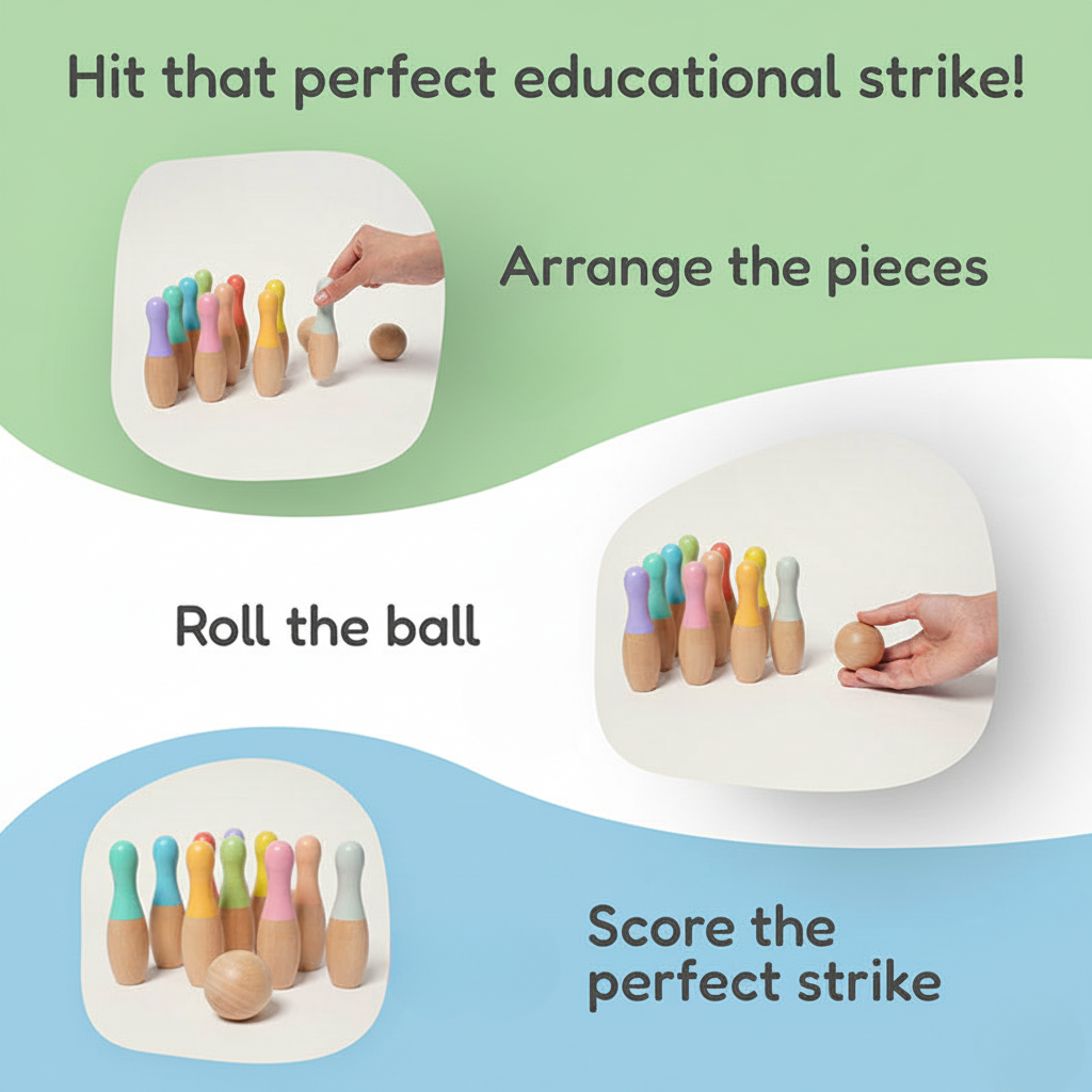 Pure Joy Wooden Bowling Set