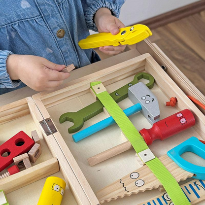 Pure Joy Wooden Tool Box – Little Builder Set