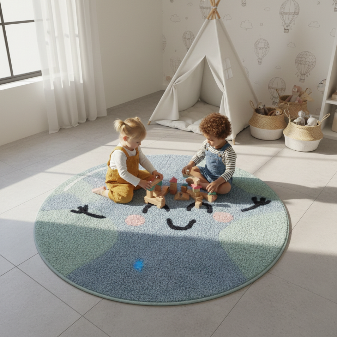 Pure Joy 160cm Round Nursery Play Rug – Soft & Imaginative Designs