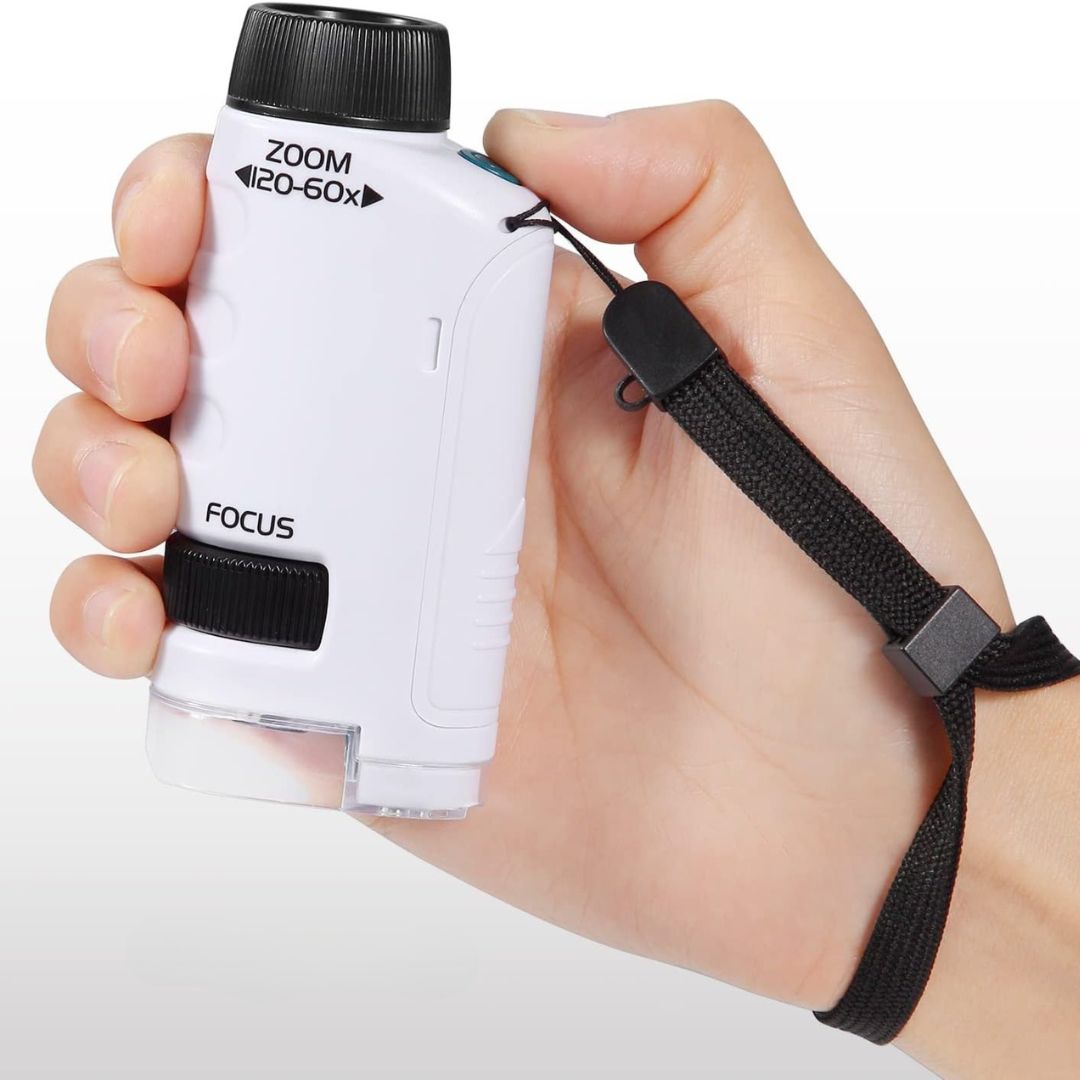 Kids Pocket Microscope | 60–120× Portable Explorer Tool with LED Light