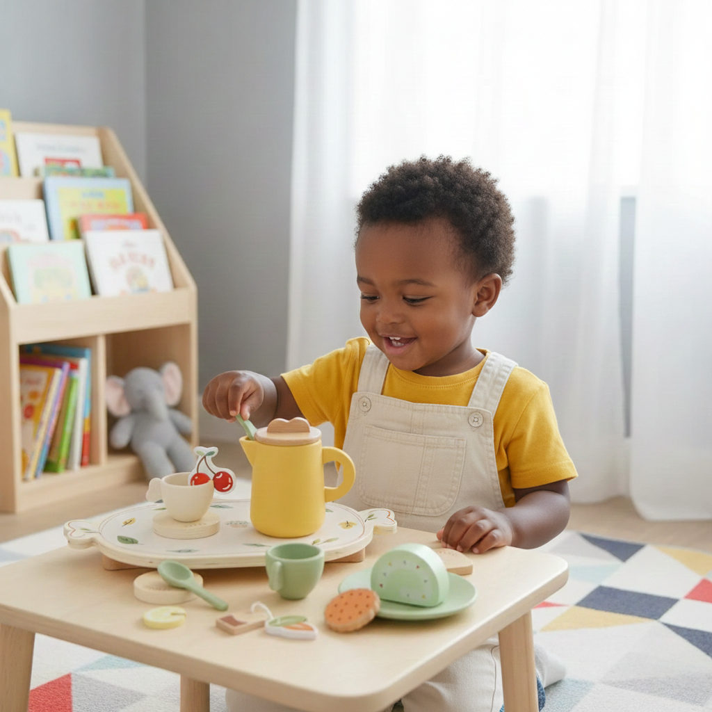 Floral Wooden Tea Party Set
