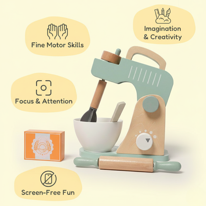 Pure Joy Little Baker - Wooden Mixer Set