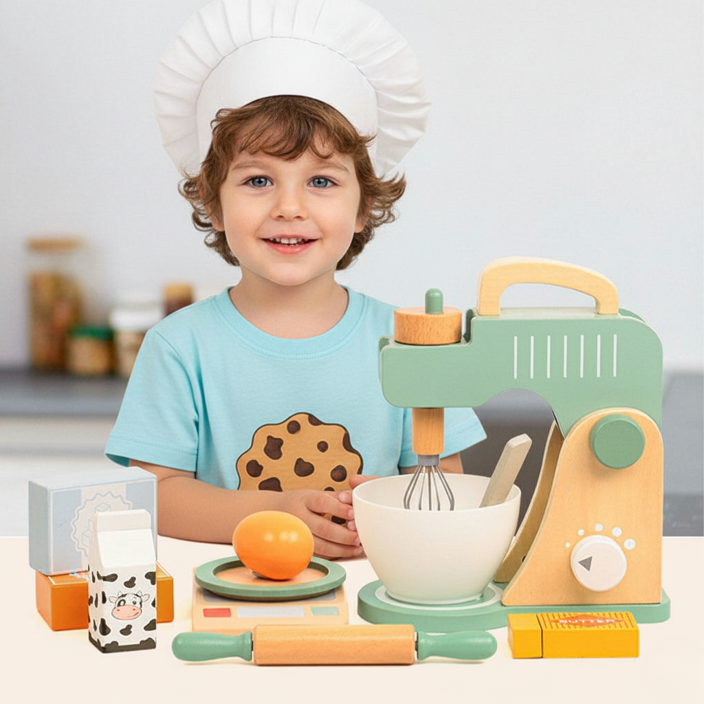 Pure Joy Little Baker - Wooden Mixer Set