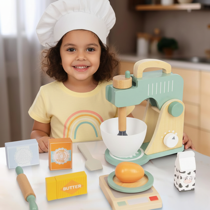 Pure Joy Little Baker - Wooden Mixer Set