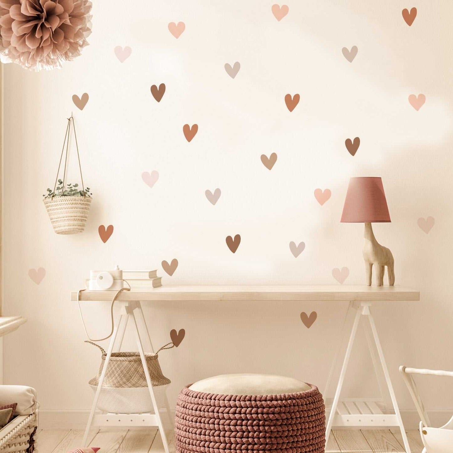 Boho Butterfly & Heart Nursery Wall Decals