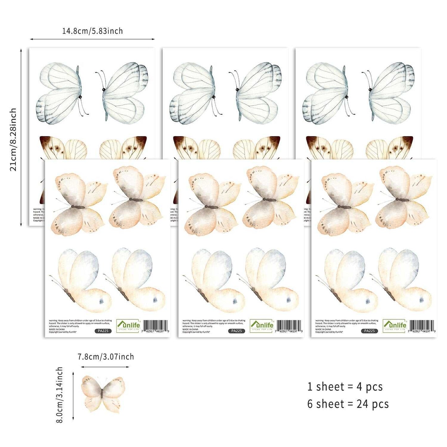 Boho Butterfly & Heart Nursery Wall Decals