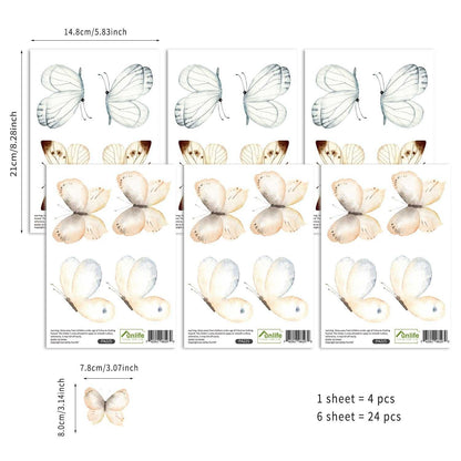 Boho Butterfly & Heart Nursery Wall Decals