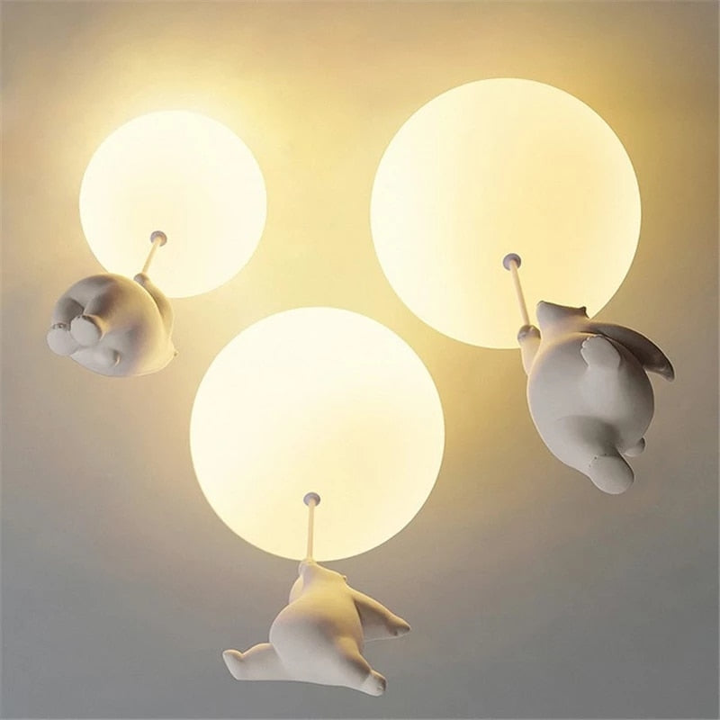 Teddy Bear Balloon Ceiling Light