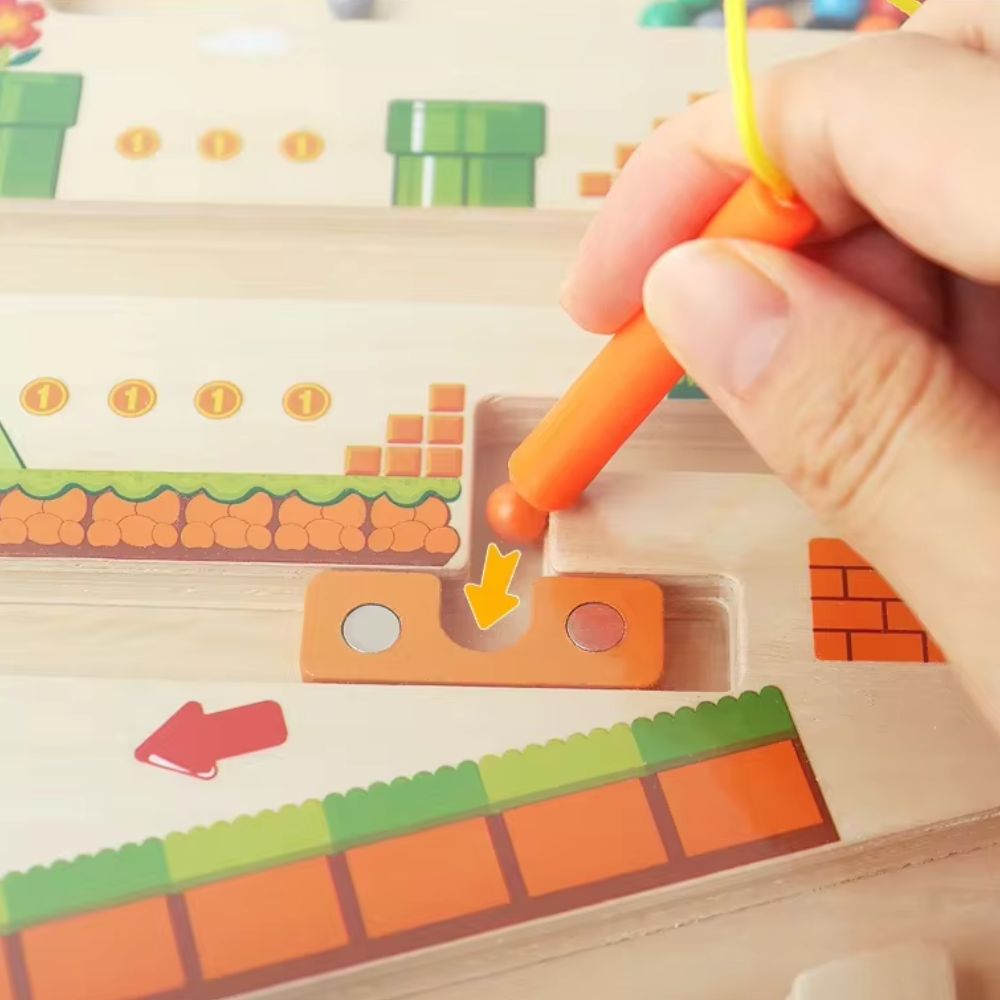Wooden Magnetic Maze | Color & Number Learning Board