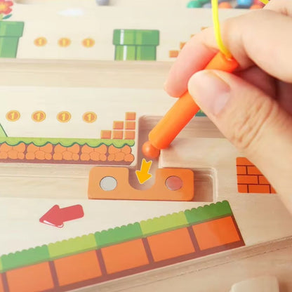 Wooden Magnetic Maze | Color & Number Learning Board