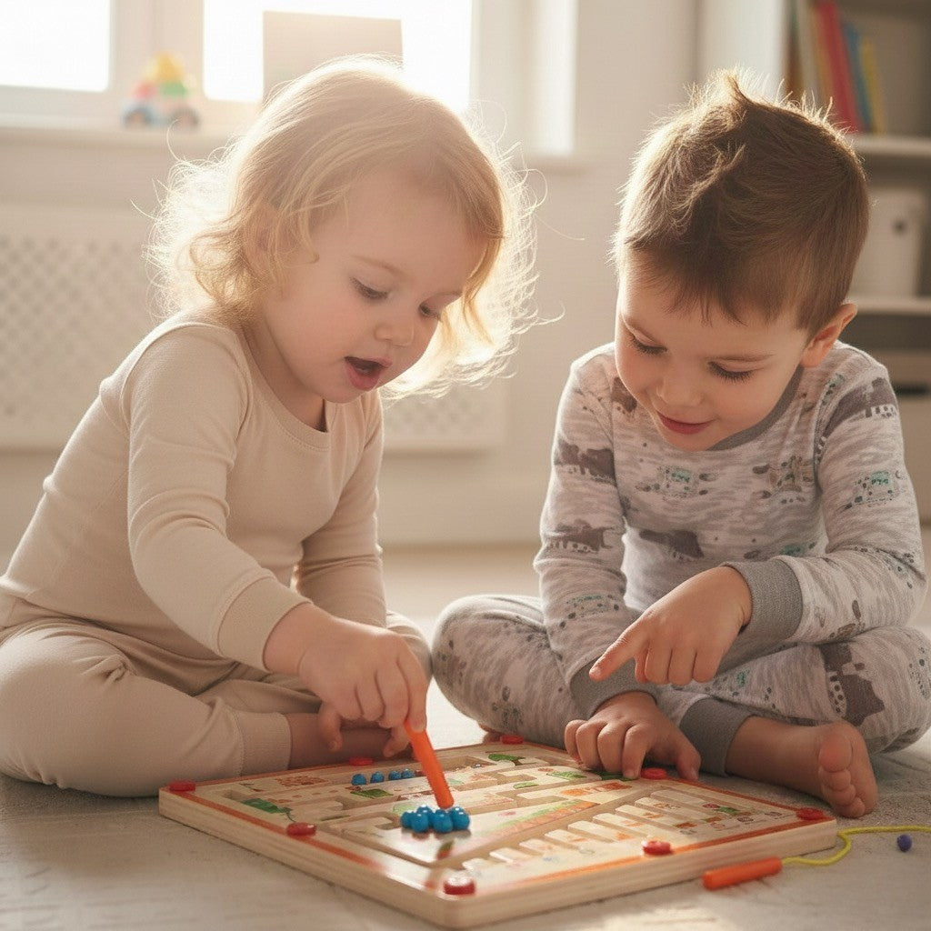 Wooden Magnetic Maze | Color & Number Learning Board
