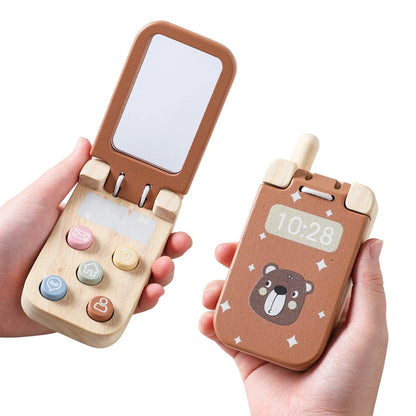 Pure Joy Wooden Flip Phone – Pretend Play Smartphone