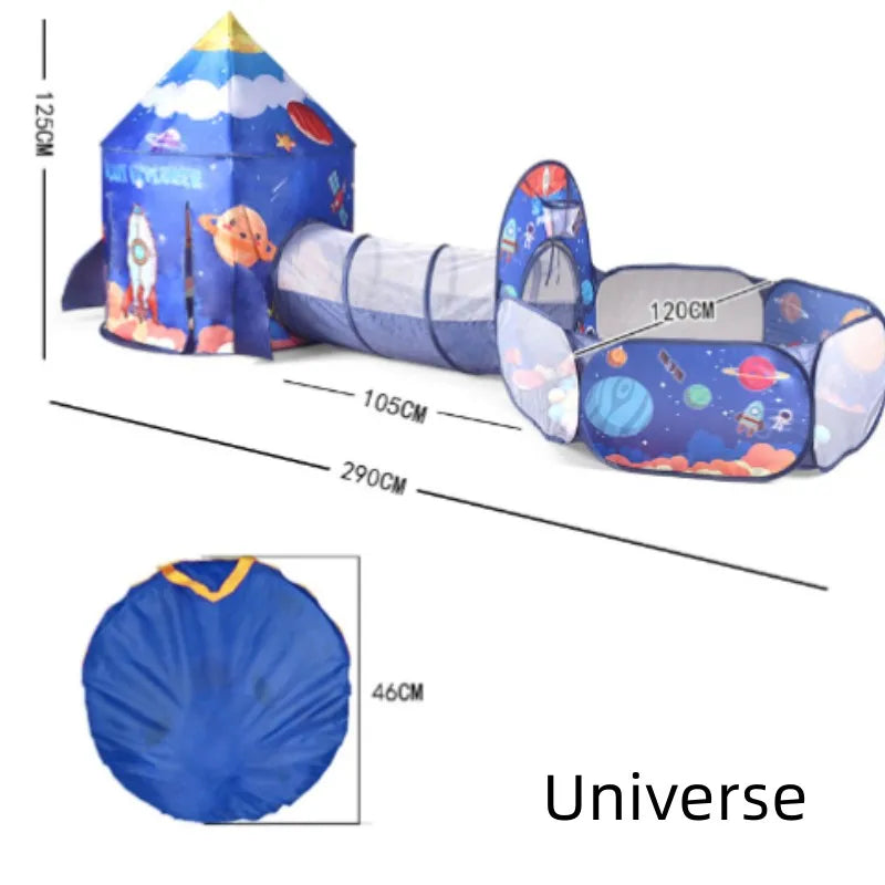 Pure Joy Starry Playland 3-in-1 Kids Tent, Tunnel & Ball Pit