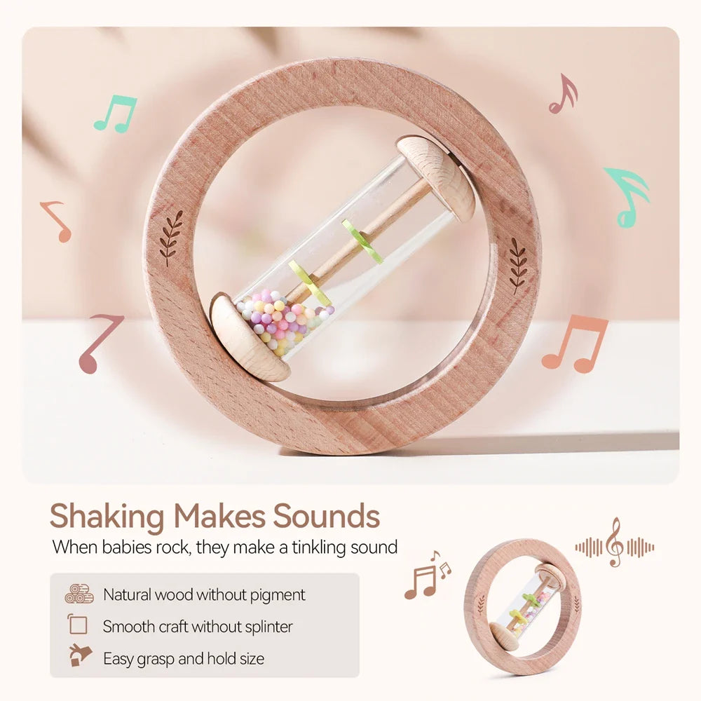 Pure Joy Sensory Rattle Ring – Wooden Baby Shaker