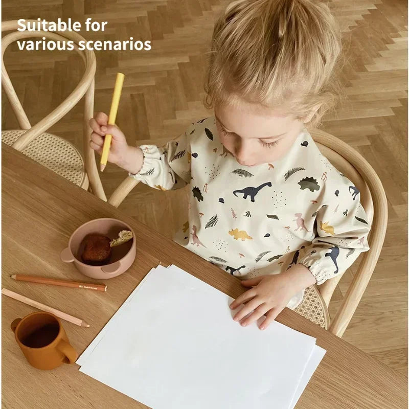 Pure Joy Messy Moments™ – Waterproof Baby Bib with Sleeves