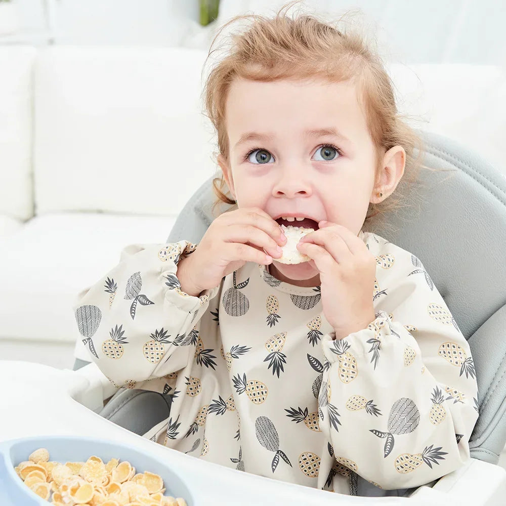 Pure Joy Messy Moments™ – Waterproof Baby Bib with Sleeves