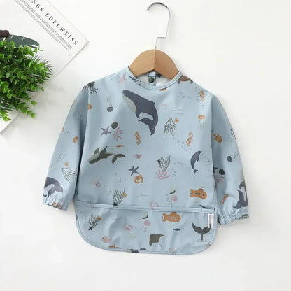 Pure Joy Messy Moments™ – Waterproof Baby Bib with Sleeves