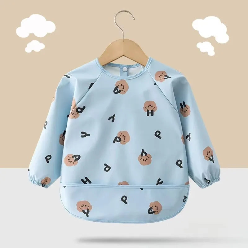 Pure Joy Messy Moments™ – Waterproof Baby Bib with Sleeves