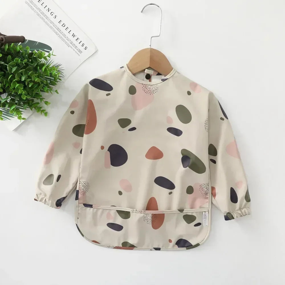 Pure Joy Messy Moments™ – Waterproof Baby Bib with Sleeves
