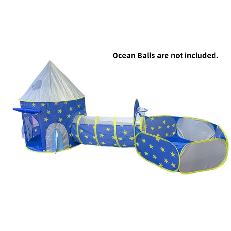 Pure Joy Starry Playland 3-in-1 Kids Tent, Tunnel & Ball Pit