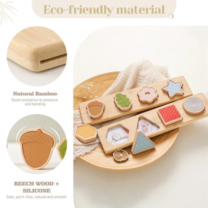 Montessori Wooden Shape & Photo Matching Board