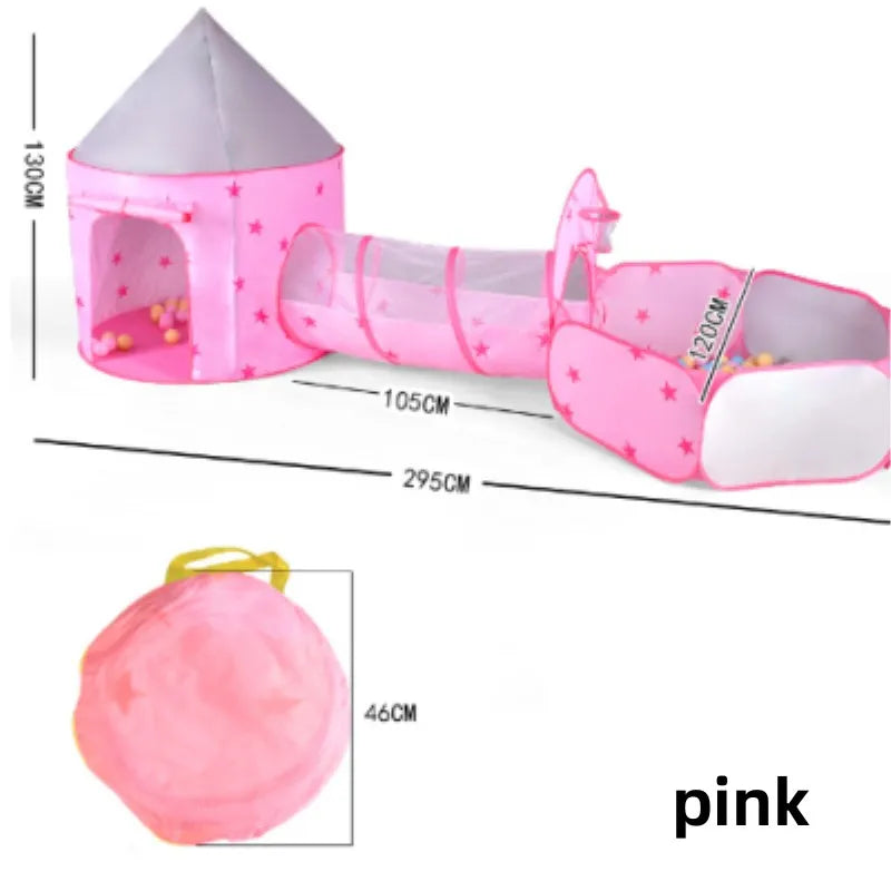 Pure Joy Starry Playland 3-in-1 Kids Tent, Tunnel & Ball Pit