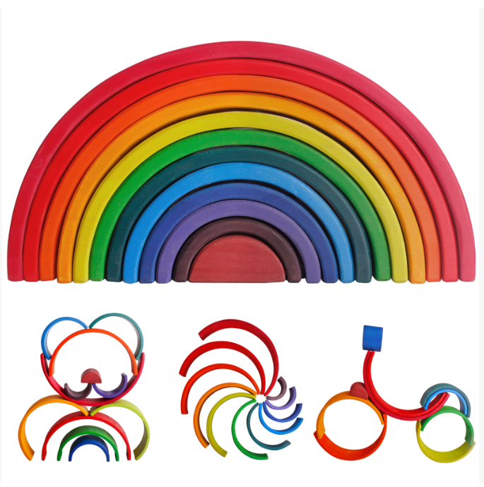 Wooden Rainbow Toy | Creative Stacking Set