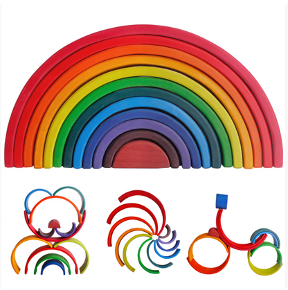 Wooden Rainbow Toy | Creative Stacking Set