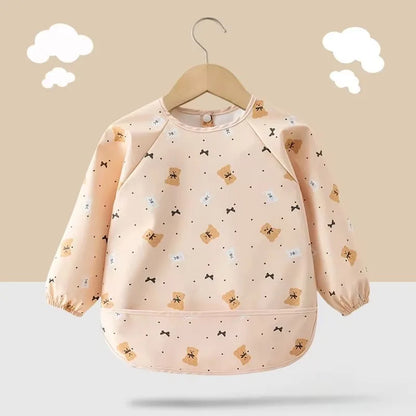 Pure Joy Messy Moments™ – Waterproof Baby Bib with Sleeves