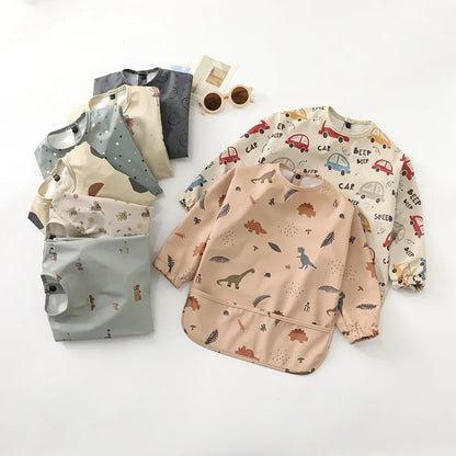 Pure Joy Messy Moments™ – Waterproof Baby Bib with Sleeves