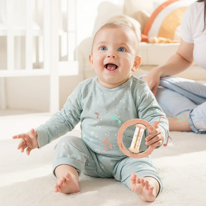 Pure Joy Sensory Rattle Ring – Wooden Baby Shaker